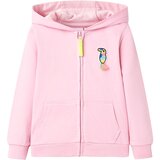 vidaXL Otroški pulover s kapuco in zadrgo živo roza 140 | Shoptok.si