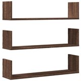 Maison Chic 3 kosi Stenske Police - Viseče police rjavi hrast 80x18x18 cm inženirski les, (21793292) | Shoptok.si