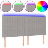 vidaXL LED posteljno vzglavje svetlo sivo 180x5x118/128 cm blago, (20793588) Cene