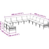 vidaXL Sjedeća garnitura za vrt 11 pcs Antracitno siva Čelik | shoptok.hr
