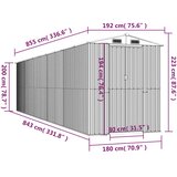  Vrtno spremište antracit 192x855x223 cm pocinčani čelik | shoptok.hr