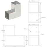 vidaXL spojnici za stupove u l-obliku 4 kom pocinčani metal 91 x 91 mm | shoptok.hr