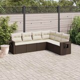  6-dijelni set vrtnih sofa od poliratana s jastucima smeđi | shoptok.hr
