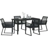 vidaXL 5 Dijelni Set za Vrt Crni Poli Ratan | shoptok.hr