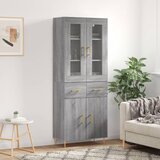 The Living Store Visoka komoda siva sonoma 69,5x34x180 cm inženirski les - Visoka Omara, (21430724) Cene