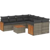 vidaXL 9-dijelni set vrtnih sofa od poliratana s jastucima sivi | shoptok.hr
