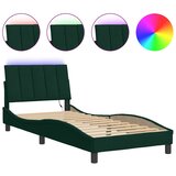 Okvir kreveta s LED-om bez madraca Hanko tamnozeleni 90x190 cm baršunasti | shoptok.hr