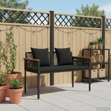  Vanjska klupa s jastukom Crna 117 x 54 x 74.5 cm poliratan | shoptok.hr