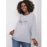 Fashion Hunters gray blouse with an application of rhinestones Cene