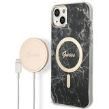 Guess SET MAGSAFE POLNILEC + OVITEK ZA IPHONE 14 6.1 ČRNI MARMOR, (21834925) Cene