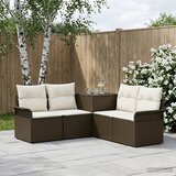  Set sofe 5 kom. Smeđa i krem bijela Poli Rattan i čelik | shoptok.hr