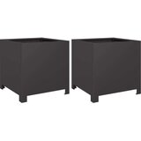 vidaXL Vrtne sadilice 2 kom crne 40x40x40 cm čelične | shoptok.hr