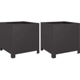vidaXL Vrtno korito 2 kosa črna 40x40x40 cm jeklo | Shoptok.si