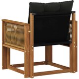  Srednja sofa za van Čvrsto drvo akacije Prirodna - Prirodna i crno Kava užad | shoptok.hr