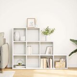 vidaXL Pregrada/regal za knjige 3razina bijeli 137,5x29x103,5cm drveni | shoptok.hr