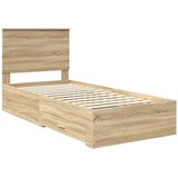  Krevetna konstrukcija s ladicama Sonoma hrast 75 x 190 cm | shoptok.hr