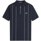 Fred Perry Majice & Polo majice Fp Pinstripe Zip Neck Shirt Modra Cene