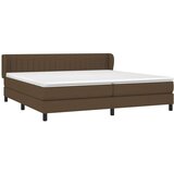  Krevet s oprugama i madracem tamnosmeđi 200x200 cm od tkanine | shoptok.hr