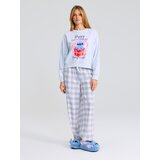 Sinsay Dvodijelna pidžama s pamukom s kariranim uzorkom Stitch | shoptok.hr