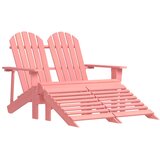  Vrtni dvosjed Adirondack od jelovine s otomanom ružičasti | shoptok.hr