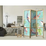  Japanski paravan - Spectacular Fish - White-Orange Koi Fish Swimming in Crystal Clear Water with Water Lilies 135x172 | shoptok.hr