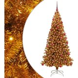 vidaXL Božićno drvce s 300 LED svjetlima s stalakom Zlatno 180 cm PET | shoptok.hr
