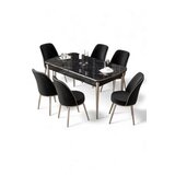 Hanah home trpezarijski set, 7 dijelova, crni Slike
