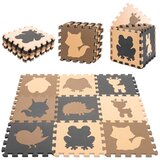  Pjenasta puzzle podloga za igru 9kom. smeđe životinje 85x85x1cm | shoptok.hr