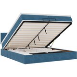 vidaXL Otomanski posteljni okvir z vzmetnico moder 200x200 cm žamet, (22054022) | Shoptok.si