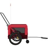 Prikolica za bicikl za ljubimce crveno-crna tkanina i željezo | shoptok.hr
