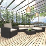  8-dijelna vrtna garnitura od poliratana s jastucima crna | shoptok.hr
