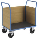 eurokraft pro ploski voziček z lesenimi stenami, s 3 visokimi stenami, dxš 1050 x 700 mm, kolesa iz polne gume Cene