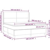  box spring s madracem LED crni 160x200 cm od tkanine | shoptok.hr
