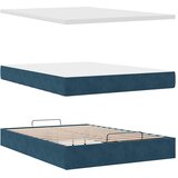  Ottoman krevet s madracem tamnoplavi 140x200 cm baršun | shoptok.hr