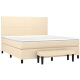  Krevet s oprugama i madracem krem 160x200 cm od tkanine Slike