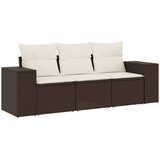  3-dijelni set vrtnih sofa s jastucima smeđi od poliratana | shoptok.hr