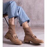 Gemre Dark beige ankle boots with fabric upper by Kris | shoptok.hr