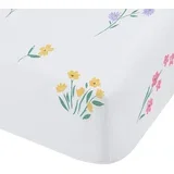 Bijela dječja plahta s gumom za dječji krevetić 70x140 cm Bunny Tails Ditsy Flowers –