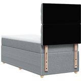 vidaXL Box spring postelja z vzmetnico svetlo siv 100x200 cm blago | Shoptok.si