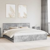  Krevetna konstrukcija s ladicama Betonski sivi 200 x 200 cm Siva 210 x 203 x 90 cm | Shoptok.si