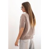 Kesi Włoski Women's viscose sweater with short sleeves fango | shoptok.hr