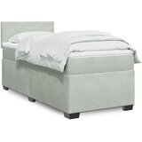  Box spring krevet s madracem svjetlosivi 90x190 cm baršunasti | shoptok.hr