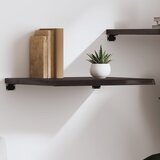  Zidna polica tamnosmeđa 60x50x(2-4) cm od obrađene hrastovine | shoptok.hr