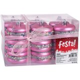 Festa Novogodišnji ukrasi za jelku Macaroon Sugared, 8cm, 6 Komada, Roze Cene