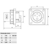 Madras doo Beograd UTIKAČ UGRADNI UKO-UTO BEMIS IP67 125A 3P+E 400V BC1-6504-7114 | ePonuda.com