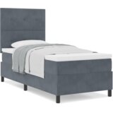 vidaXL Box Spring postelja z vzmetnico temno siva 80x200 cm žamet | Shoptok.si