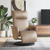 vidaXL masažni naslanjač z naslonom za noge kapučino barve um. usnje | Shoptok.si