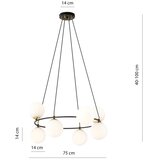 Visilica na sajli AZURA 8xE14/10W/230V crna/bela | Eponuda.com