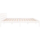  Okvir za krevet od masivnog drva bijeli 200 x 200 cm | shoptok.hr
