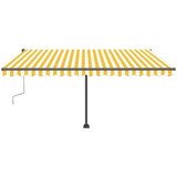  Tenda na ručno uvlačenje s LED svjetlima 400x300 cm žuto-bijela | shoptok.hr